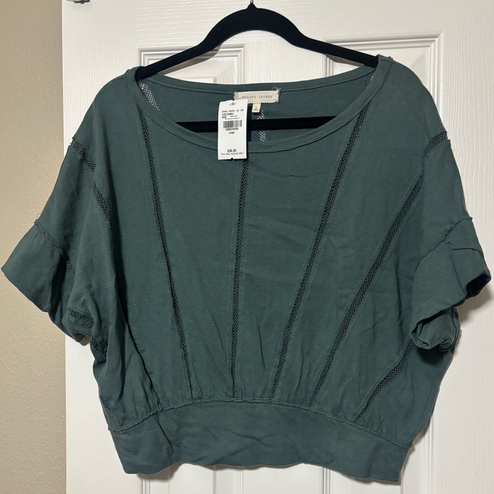 Gilded Intent Teal Cropped Dolman Sleeve with Relaxed Fit